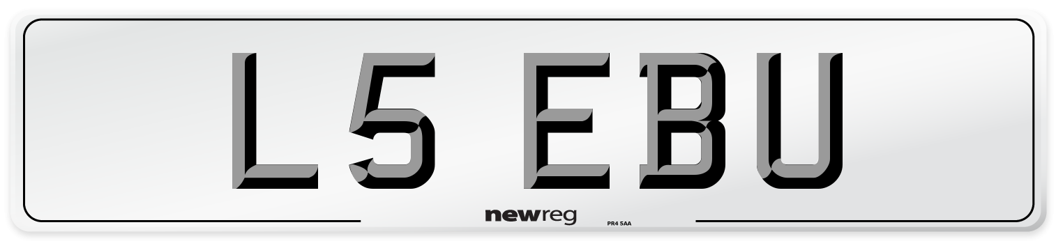 L5 EBU Number Plate from New Reg